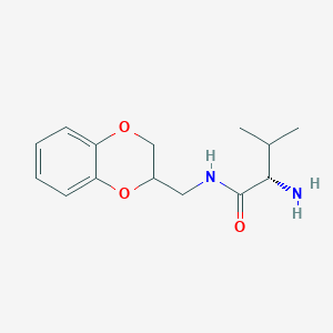 molecular formula C14H20N2O3 B2741471 (S)-2-Amino-N-(2,3-dihydro-benzo[1,4]dioxin-2-ylmethyl)-3-methyl-butyramide CAS No. 1290211-41-4
