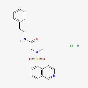 molecular formula C20H22ClN3O3S B2741476 2-(N-甲基异喹啉-5-磺酰胺基)-N-苯乙基乙酰胺；盐酸盐 CAS No. 1216619-43-0
