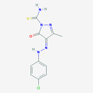 molecular formula C11H10ClN5OS B274148 (4Z)-4-[(4-chlorophenyl)hydrazinylidene]-3-methyl-5-oxopyrazole-1-carbothioamide 