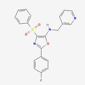 4-(benzenesulfonyl)-2-(4-fluorophenyl)-N-[(pyridin-3-yl)methyl]-1,3-oxazol-5-amine