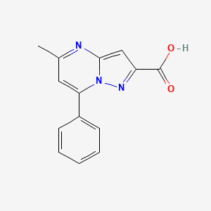molecular formula C14H11N3O2 B2741487 5-Methyl-7-phenylpyrazolo[1,5-a]pyrimidine-2-carboxylic acid CAS No. 776332-46-8