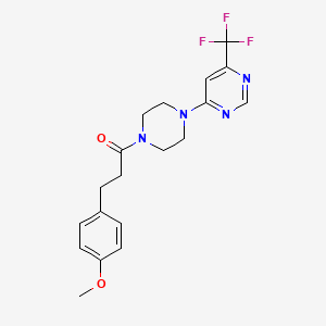 3-(4-Methoxyphenyl)-1-(4-(6-(trifluoromethyl)pyrimidin-4-yl)piperazin-1-yl)propan-1-one