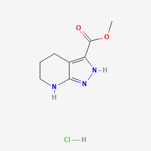 molecular formula C8H12ClN3O2 B2741494 Methyl 4,5,6,7-tetrahydro-2H-pyrazolo[3,4-b]pyridine-3-carboxylate;hydrochloride CAS No. 2445785-36-2