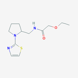 molecular formula C12H19N3O2S B2741496 2-ethoxy-N-((1-(thiazol-2-yl)pyrrolidin-2-yl)methyl)acetamide CAS No. 1705927-77-0