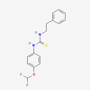 molecular formula C16H16F2N2OS B2741499 1-[4-(二氟甲氧基)苯基]-3-(2-苯乙基)硫脲 CAS No. 326015-81-0