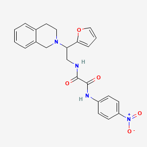 molecular formula C23H22N4O5 B2741505 N1-(2-(3,4-二氢异喹啉-2(1H)-基)-2-(呋喃-2-基)乙基)-N2-(4-硝基苯基)草酰胺 CAS No. 906159-59-9