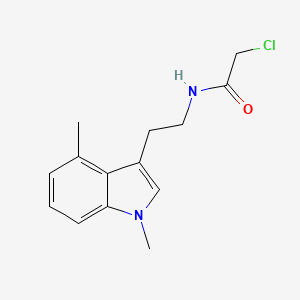 molecular formula C14H17ClN2O B2741508 2-Chloro-N-[2-(1,4-dimethylindol-3-yl)ethyl]acetamide CAS No. 2411317-89-8