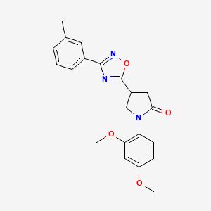 molecular formula C21H21N3O4 B2741509 1-(2,4-Dimethoxyphenyl)-4-[3-(3-methylphenyl)-1,2,4-oxadiazol-5-yl]-2-pyrrolidinone CAS No. 941919-48-8