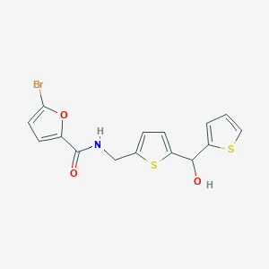 molecular formula C15H12BrNO3S2 B2741513 5-bromo-N-((5-(hydroxy(thiophen-2-yl)methyl)thiophen-2-yl)methyl)furan-2-carboxamide CAS No. 1421500-10-8