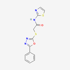 2-[(5-phenyl-1,3,4-oxadiazol-2-yl)sulfanyl]-N-(1,3-thiazol-2-yl)acetamide