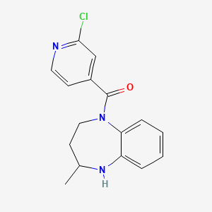 molecular formula C16H16ClN3O B2741518 (2-氯吡啶-4-基)-(2-甲基-1,2,3,4-四氢-1,5-苯并二氮杂环-5-基)甲酮 CAS No. 1436018-81-3