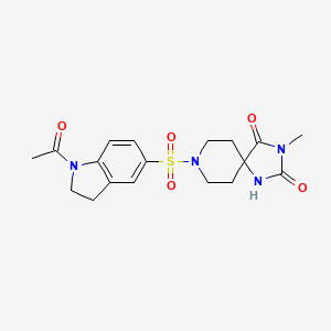 molecular formula C18H22N4O5S B2741521 8-((1-乙酰吲哚-5-基)磺酰)-3-甲基-1,3,8-三氮杂螺[4.5]癸烷-2,4-二酮 CAS No. 941970-92-9
