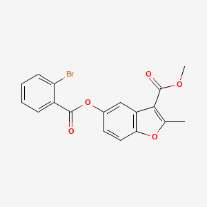 molecular formula C18H13BrO5 B2741523 3-(Methoxycarbonyl)-2-methylbenzo[b]furan-5-yl 2-bromobenzoate CAS No. 385418-61-1