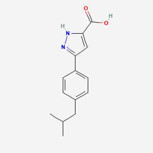 molecular formula C14H16N2O2 B2741525 3-(4-异丁基苯基)-1H-吡唑-5-羧酸 CAS No. 1260228-57-6