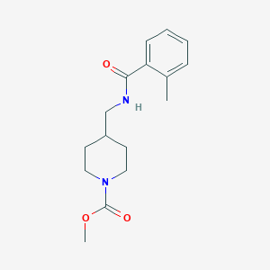 molecular formula C16H22N2O3 B2741531 Methyl 4-((2-methylbenzamido)methyl)piperidine-1-carboxylate CAS No. 1235652-29-5