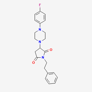 molecular formula C22H24FN3O2 B2741537 3-(4-(4-Fluorophenyl)piperazin-1-yl)-1-phenethylpyrrolidine-2,5-dione CAS No. 313705-24-7