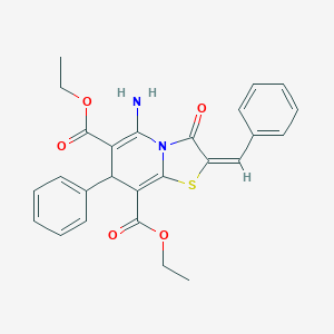 molecular formula C26H24N2O5S B274154 diethyl 5-amino-2-benzylidene-3-oxo-7-phenyl-2,3-dihydro-7H-[1,3]thiazolo[3,2-a]pyridine-6,8-dicarboxylate 
