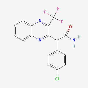 molecular formula C17H11ClF3N3O B2741540 2-(4-氯苯基)-2-(3-(三氟甲基)-2-喹喔啉基)乙酰胺 CAS No. 338412-17-2