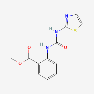 molecular formula C12H11N3O3S B2741542 甲酸甲酯 2-{[(1,3-噻唑-2-基)氨基羰基]氨基}苯甲酸酯 CAS No. 866153-42-6