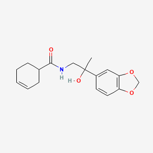 N-(2-(benzo[d][1,3]dioxol-5-yl)-2-hydroxypropyl)cyclohex-3-enecarboxamide