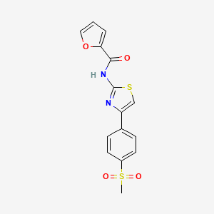 molecular formula C15H12N2O4S2 B2741548 N-{4-[4-(methylsulfonyl)phenyl]-1,3-thiazol-2-yl}-2-furamide CAS No. 861208-03-9