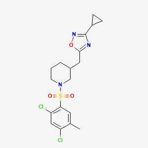 3-Cyclopropyl-5-((1-((2,4-dichloro-5-methylphenyl)sulfonyl)piperidin-3-yl)methyl)-1,2,4-oxadiazole