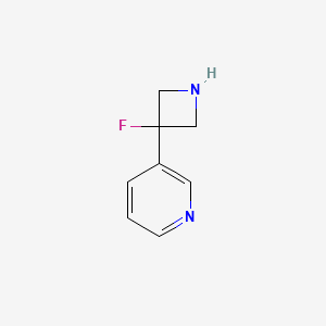 molecular formula C8H9FN2 B2741576 3-(3-Fluoroazetidin-3-yl)pyridine CAS No. 1566824-12-1