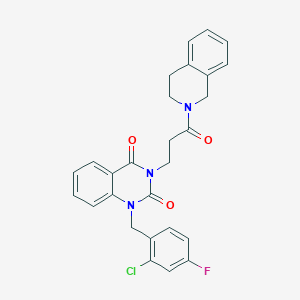 1-(2-chloro-4-fluorobenzyl)-3-(3-(3,4-dihydroisoquinolin-2(1H)-yl)-3-oxopropyl)quinazoline-2,4(1H,3H)-dione