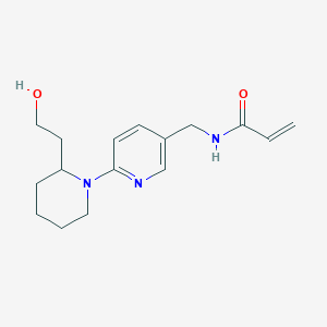 molecular formula C16H23N3O2 B2741588 N-[[6-[2-(2-Hydroxyethyl)piperidin-1-yl]pyridin-3-yl]methyl]prop-2-enamide CAS No. 2411308-43-3