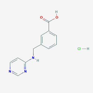 3-{[(Pyrimidin-4-yl)amino]methyl}benzoic acid hydrochloride