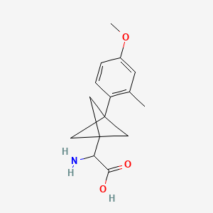 molecular formula C15H19NO3 B2741601 2-Amino-2-[3-(4-methoxy-2-methylphenyl)-1-bicyclo[1.1.1]pentanyl]acetic acid CAS No. 2287268-58-8