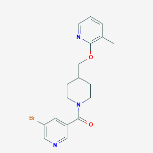 B2741603 (5-Bromopyridin-3-yl)-[4-[(3-methylpyridin-2-yl)oxymethyl]piperidin-1-yl]methanone CAS No. 2379988-46-0