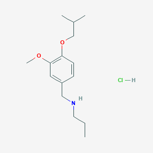 molecular formula C15H26ClNO2 B2741606 {[3-甲氧基-4-(2-甲基丙氧基)苯基]甲基}(丙基)胺盐酸盐 CAS No. 1049781-64-7