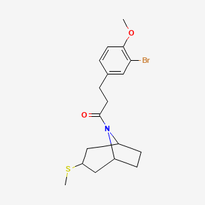 3-(3-bromo-4-methoxyphenyl)-1-((1R,5S)-3-(methylthio)-8-azabicyclo[3.2.1]octan-8-yl)propan-1-one