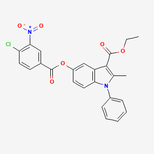 molecular formula C25H19ClN2O6 B2741610 ethyl 5-((4-chloro-3-nitrobenzoyl)oxy)-2-methyl-1-phenyl-1H-indole-3-carboxylate CAS No. 391862-08-1