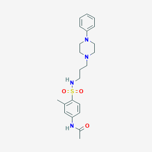 molecular formula C22H30N4O3S B2741612 N-(3-甲基-4-(N-(3-(4-苯基哌嗪-1-基)丙基)磺酰胺基)苯基)乙酰胺 CAS No. 1049525-66-7