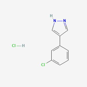 molecular formula C9H8Cl2N2 B2741613 4-(3-Chlorophenyl)-1H-pyrazole;hydrochloride CAS No. 2247103-69-9