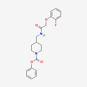 molecular formula C21H23FN2O4 B2741615 Phenyl 4-((2-(2-fluorophenoxy)acetamido)methyl)piperidine-1-carboxylate CAS No. 1234850-25-9