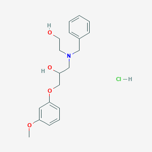 molecular formula C19H26ClNO4 B2741619 1-(Benzyl(2-hydroxyethyl)amino)-3-(3-methoxyphenoxy)propan-2-ol hydrochloride CAS No. 473568-32-0