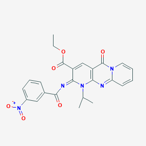 molecular formula C24H21N5O6 B2741623 (Z)-乙酸-1-异丙基-2-((3-硝基苯甲酰)亚胺)-5-氧代-2,5-二氢-1H-二嘧吡啶-3-羧酸酯 CAS No. 534566-84-2