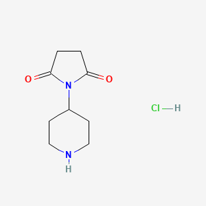 molecular formula C9H15ClN2O2 B2741624 1-(哌啶-4-基)吡咯烷-2,5-二酮盐酸盐 CAS No. 77808-78-7