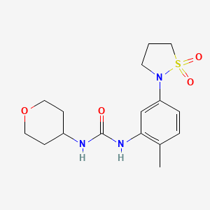 molecular formula C16H23N3O4S B2741626 1-(5-(1,1-dioxidoisothiazolidin-2-yl)-2-methylphenyl)-3-(tetrahydro-2H-pyran-4-yl)urea CAS No. 1328690-43-2