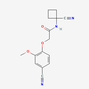molecular formula C15H15N3O3 B2741630 2-(4-cyano-2-methoxyphenoxy)-N-(1-cyanocyclobutyl)acetamide CAS No. 1280960-80-6