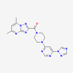 (4-(6-(1H-1,2,4-triazol-1-yl)pyrimidin-4-yl)piperazin-1-yl)(5,7-dimethyl-[1,2,4]triazolo[1,5-a]pyrimidin-2-yl)methanone