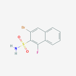 molecular formula C10H7BrFNO2S B2741634 3-Bromo-1-fluoronaphthalene-2-sulfonamide CAS No. 2361644-17-7