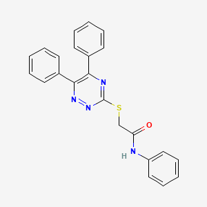 molecular formula C23H18N4OS B2741644 2-((5,6-diphenyl-1,2,4-triazin-3-yl)thio)-N-phenylacetamide CAS No. 329062-60-4