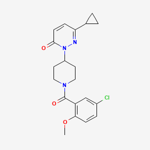 molecular formula C20H22ClN3O3 B2741645 2-[1-(5-Chloro-2-methoxybenzoyl)piperidin-4-yl]-6-cyclopropylpyridazin-3-one CAS No. 2310206-03-0