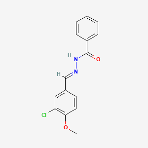 molecular formula C15H13ClN2O2 B2741648 N'-[(E)-(3-chloro-4-methoxyphenyl)methylidene]benzohydrazide CAS No. 342002-68-0