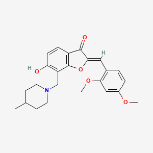 (Z)-2-(2,4-dimethoxybenzylidene)-6-hydroxy-7-((4-methylpiperidin-1-yl)methyl)benzofuran-3(2H)-one