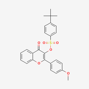 molecular formula C26H24O6S B2741659 2-(4-甲氧基苯基)-4-氧代-4H-香豆素-3-基 4-(叔丁基)苯磺酸酯 CAS No. 301193-66-8